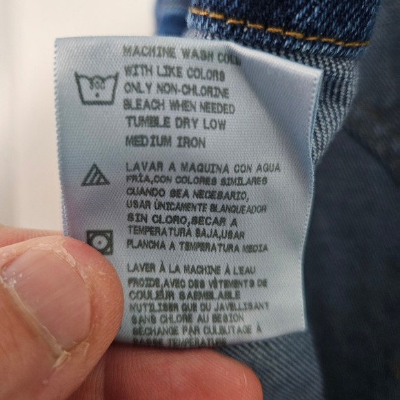 NEW Dickies Womens Boyfriend Bib Overalls Dark Wash Denim Stretch Size M - Picture 6 of 13